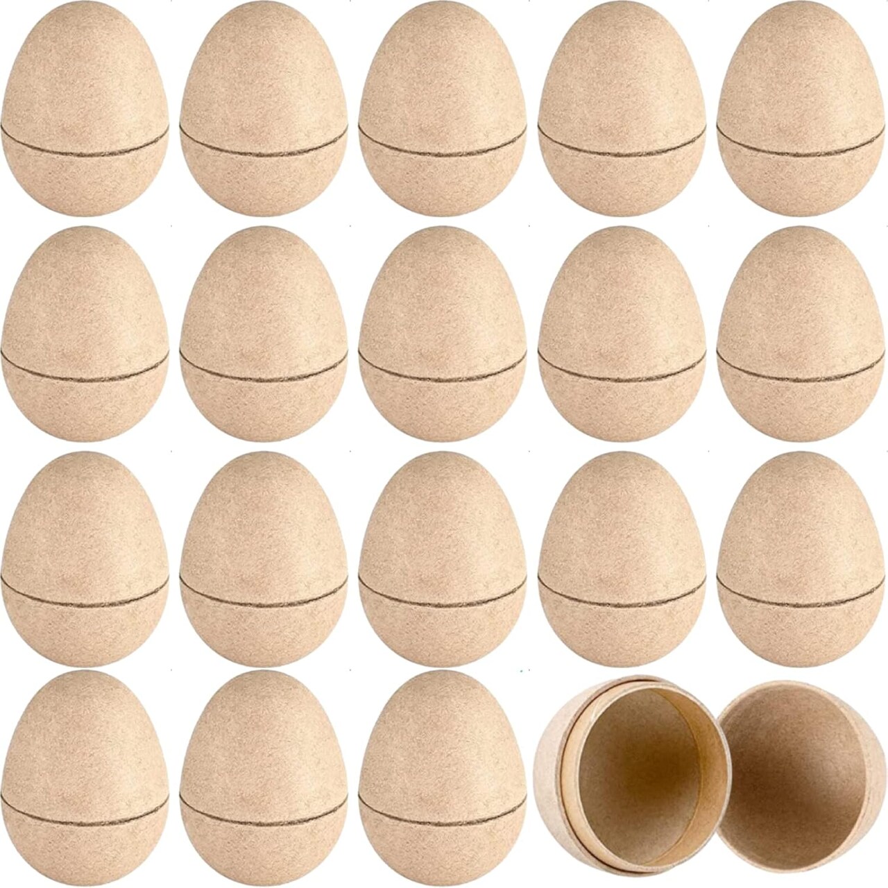 30 Pcs Paper Mache Easter Eggs, Easter Craft Egg Supplies DIY Blank Paper Mache Eggs Fillable Paintable Craft Eggs for Easter DIY Craft and Party Ornaments Egg Hunt (30)